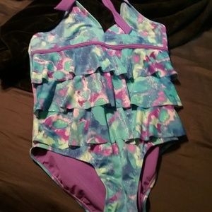 Girl/Pre Teen tie neck bathing suit